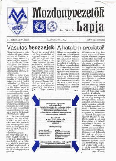 1993. év szeptember havi lapszám